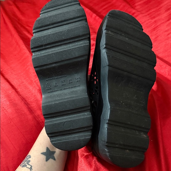 Melissa Kick Off Lace Black Platform Shoes - Picture 2 of 4